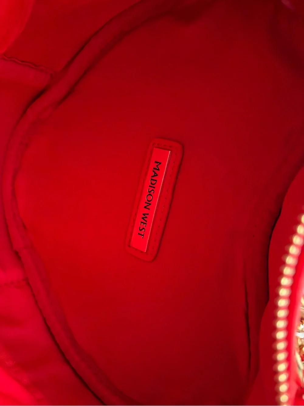 NWT Madison West Red Heart Crossbody Bag with Gold Hardware